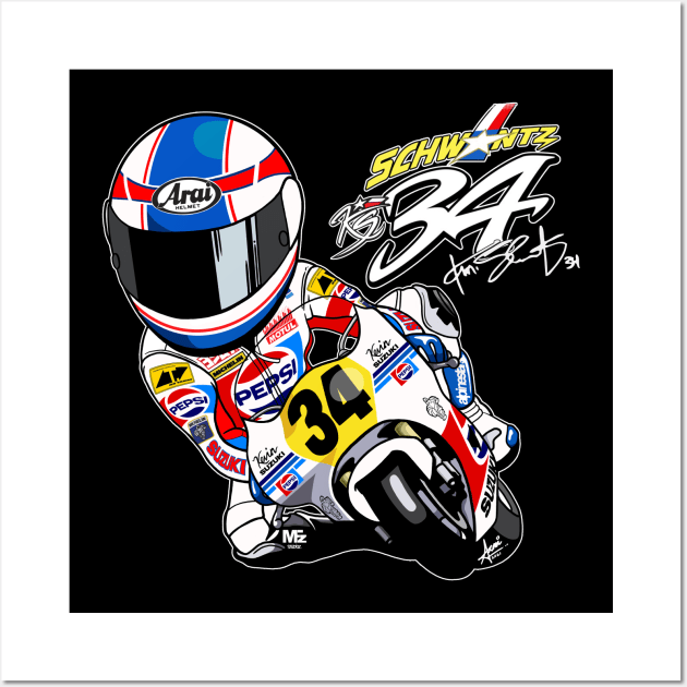 Kevin Schwantz Pepsi Suzuki Tribute Wall Art by MFz Studioz